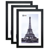 VCK 11x17 frame close-up in black wood with clear plexiglass for vivid display