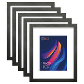 VCK 16x20 black wood picture frame set with a mat for 11x14 photos