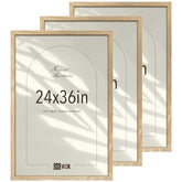 VCK 24x36 poster frame natural wood front view highlighting classic grain and versatile display