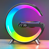 VDZZ lamp with wireless charging area and sleek black finish