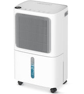 VEAGASO dehumidifier in basement with drain hose for continuous moisture control
