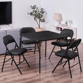 VECELO folding card table-5-piece ready for versatile game nights.
