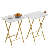 VECELO folding TV tray in gold on a sofa for easy snacking