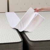 Vekkia bed bridge with 12-inch T-shaped design fills gaps for seamless twin-to-king setups.