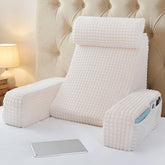 Vekkia Reading Pillow backrest at 45-degree angle supports comfortable reading.