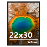 Veleclo 22x30 black picture frame close-up with shatterproof plexiglass for safe wall display
