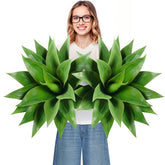 Velener agave 28-inch outdoor set front view enhances curb appeal with lifelike leaves.