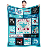 Velivn funny nurse gifts blanket on couch for cozy warmth and appreciation.