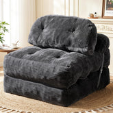 Vellorise folding sofa bed closed state, compact seating option for small spaces.