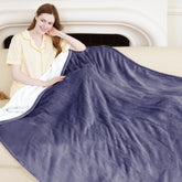 VELLUBAM heated blanket throw folded showcases compact warmth ready for storage