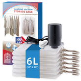 VELMADE hanging vacuum bags with sturdy hanger for organized closet storage