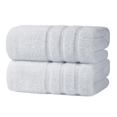 Velqora bath towel 30x60 folded white showing generous daily coverage