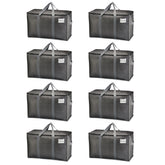 VENO 8-pack heavy-duty moving bags folded-flat demonstrate space-saving storage for future moves.