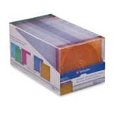 Verbatim slim disc case in clear style protects CDs, DVDs, and Blu-Ray discs on the move.