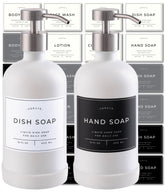 Verute amber bottle with pumps for elegant hand and dish soap storage.
