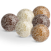 Vesici mosaic sphere balls brown glass orbs as a stylish bowl centerpiece