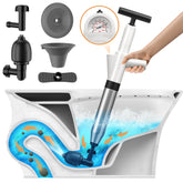 VEUIEIZT toilet plunger with turbo press shows fast unclogging without chemicals.