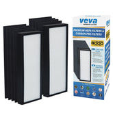 VEVA 8000 Elite Pro packaging shows complete filter kit for easy replacements.