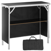 VEVOR folding portable bar table top shows sturdy aluminum frame and MDF surface for durable displays.