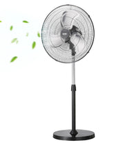 VEVOR industrial pedestal fan front view showing sturdy build and wide airflow potential