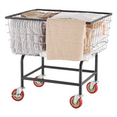 VEVOR wire laundry cart front view showing sturdy steel frame and capacity