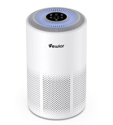 VEWIOR D10N air purifier in a large living room demonstrating space coverage up to 1800 ftΒ²