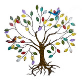 VEWOSTAR Tree of Life wall art with color leaves and hummingbirds brightens living spaces.