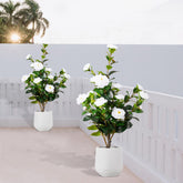 VGOBLO artificial camellia tree 3ft in planter, durable 2-pack decor for indoors.