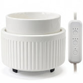 VICTORIA AROMA ceramic wax warmer timer in action for balanced fragrance.