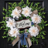 Vierena artificial wreath for front door with 24-inch diameter for lasting curb appeal.