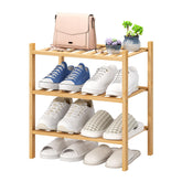 Viewcare 3-tier bamboo shoe rack organized entryway clutter and neat footwear storage.