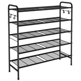 VILICK 5-tier rack front view showing wide shoe storage for easy access