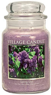 Village Candle Spring Lilac large apothecary jar with vibrant purple glass for long-lasting ambiance