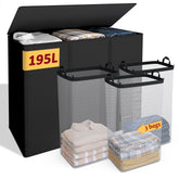 Vincona 195L three-section laundry hamper ready for organized sorting in busy homes