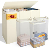 Vincona 195L laundry hamper 3-section with ample capacity for family sorting.