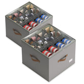 Vincona shoe organizer closet with closed cover showing organized footwear.