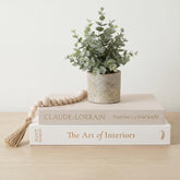 Vine Creations decorative books large box with linen texture and gold lettering for elegant shelf styling.