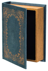 Vintiquewise blue book-shaped trinket box for discreet jewelry storage.