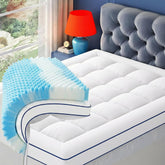 Vipfree 4in dual layer queen topper with pillow top for plush comfort all night