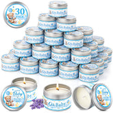 VISCOO lavender-scented baby shower candle blue front view for elegant decor