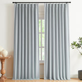 Vision Home blue gray pinch pleated curtain panel 1 with texture for living room comfort and light control.