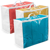VitalUp 3-pack clear bag with zipper keeps linens organized and easy to identify.