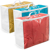 VitalUp blanket storage bags with clear front for quick content identification.