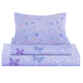 Viviland butterfly floral twin flat sheet, bright kid-friendly print for bedtime.