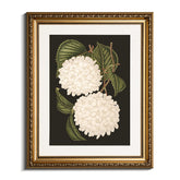 VIYYIEA gold framed wall art featuring white hydrangea blooms for elegant bedroom decor.