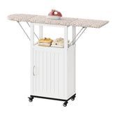VKTO rolling ironing board with wheels for easy maneuverability in the laundry room