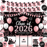 Vlipoeasn pink 2026 backdrop banner ideal for photo-worthy graduation moments