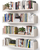 VMROF wall bookshelf with a clean U-shaped profile, securing decor stylishly