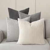 Volcanics neutral grey corduroy pillow cover 20x20 with durable weave.