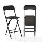 VOLIX folding bar stool with backrest at a kitchen island for comfortable seating